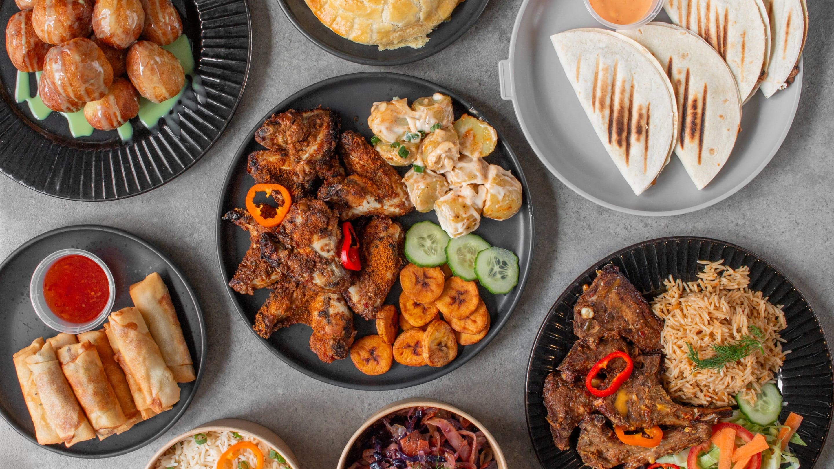Rasie's Afro Food dishes served on plates