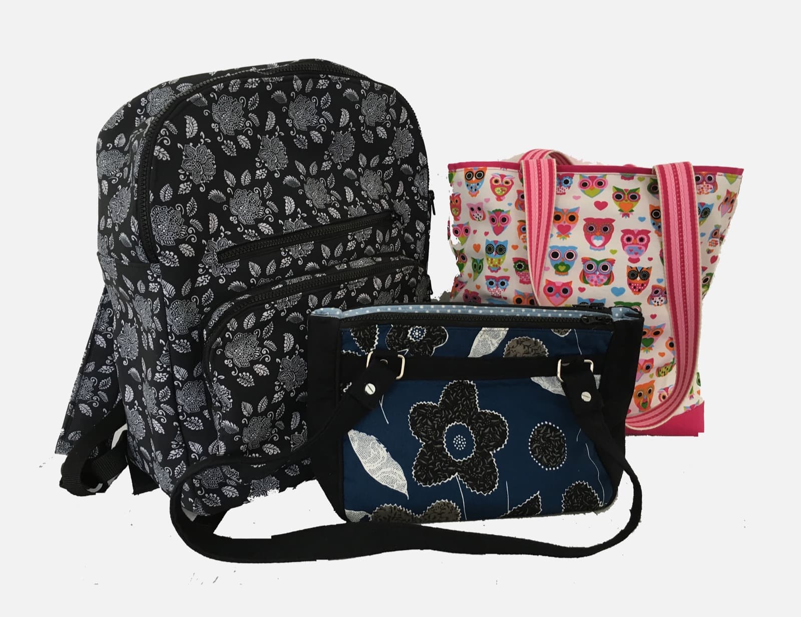 Handmade patterned bags and backpack from Janorah